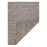rugsx Nepal 2100 Teppich Stone, grau - fürs Wohnzimmer, Esszimmer, Schlafzimmer und die Küche, Wolle, doppelseitig, Natur 140x190 cm