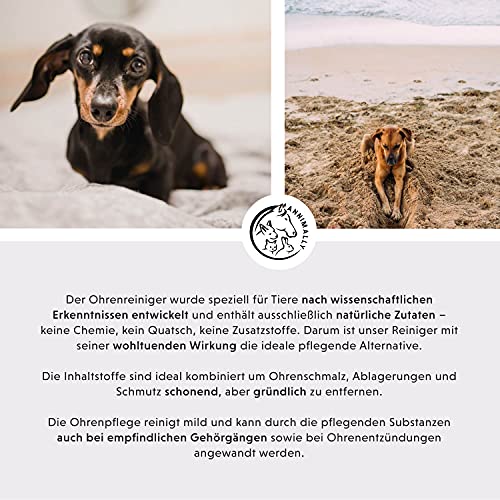 Annimally Ohrenreiniger Hund und Katze 250ml Ohrreiniger mit Kamille, Ringelblume und Propolis - Hunde Ohrenreiniger auch für Katze, Pferd und Kleintier Ohren - Schonende Ohrreiniger für Hunde