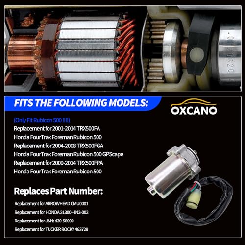 Power Shift Control Motor Replacement for Honda Foreman Rubicon 500 2001 2002 2003 2004 2005 2006 2007 2008 2009 2010 2011 2012 2013 2014 TRX500FA TRX500FGA Replace# CMU0001 31300-HN2-003 430-58000 by OXCANO - Used condition - Image 2
