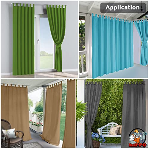 Image of HIPPO Polyester Waterproof Rain Protection Curtains for Outdoor Balcony UV & Sun Protection Curtain (4.5FTX4FT, WR-Azure, Pack of 2)