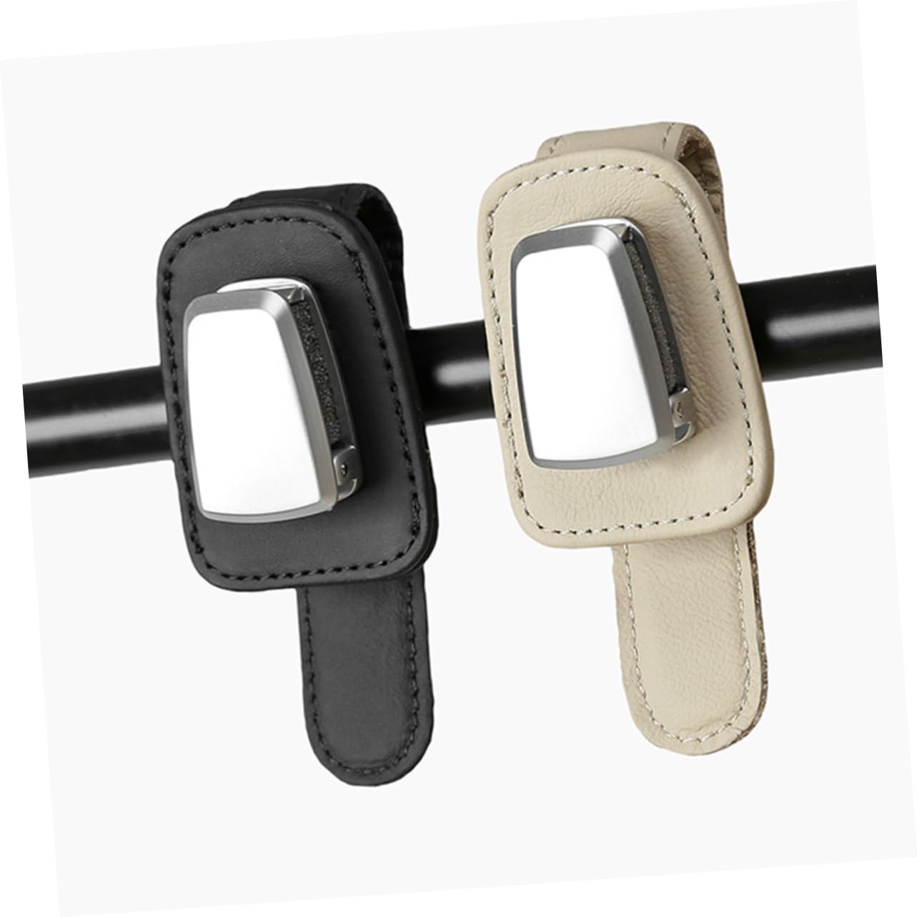 Gatuida 4pezzi Porta Occhiali Da Auto Supporto Visiera Per Occhiali Da Sole Clip Per Riporre e Proteggere e Biglietti Nero e Beige