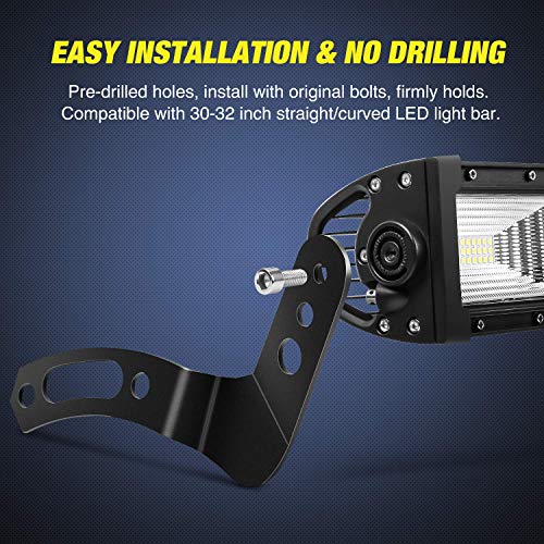 Image of Nilight - 90039B 30-32 Inch Upper LED Light Bar Roof Mount Brackets for UTV POLARIS RZR 900 1000 800, 2 Years Warranty, Black, 2PCS