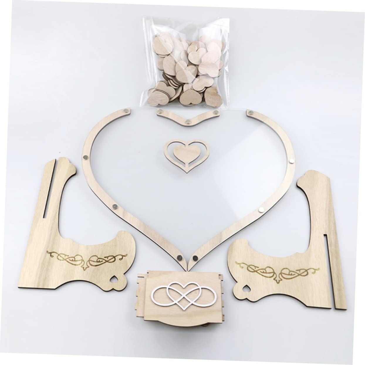 Wedding Guestbook Set Wooden Heart Guest Book Perfect for Reception Decor