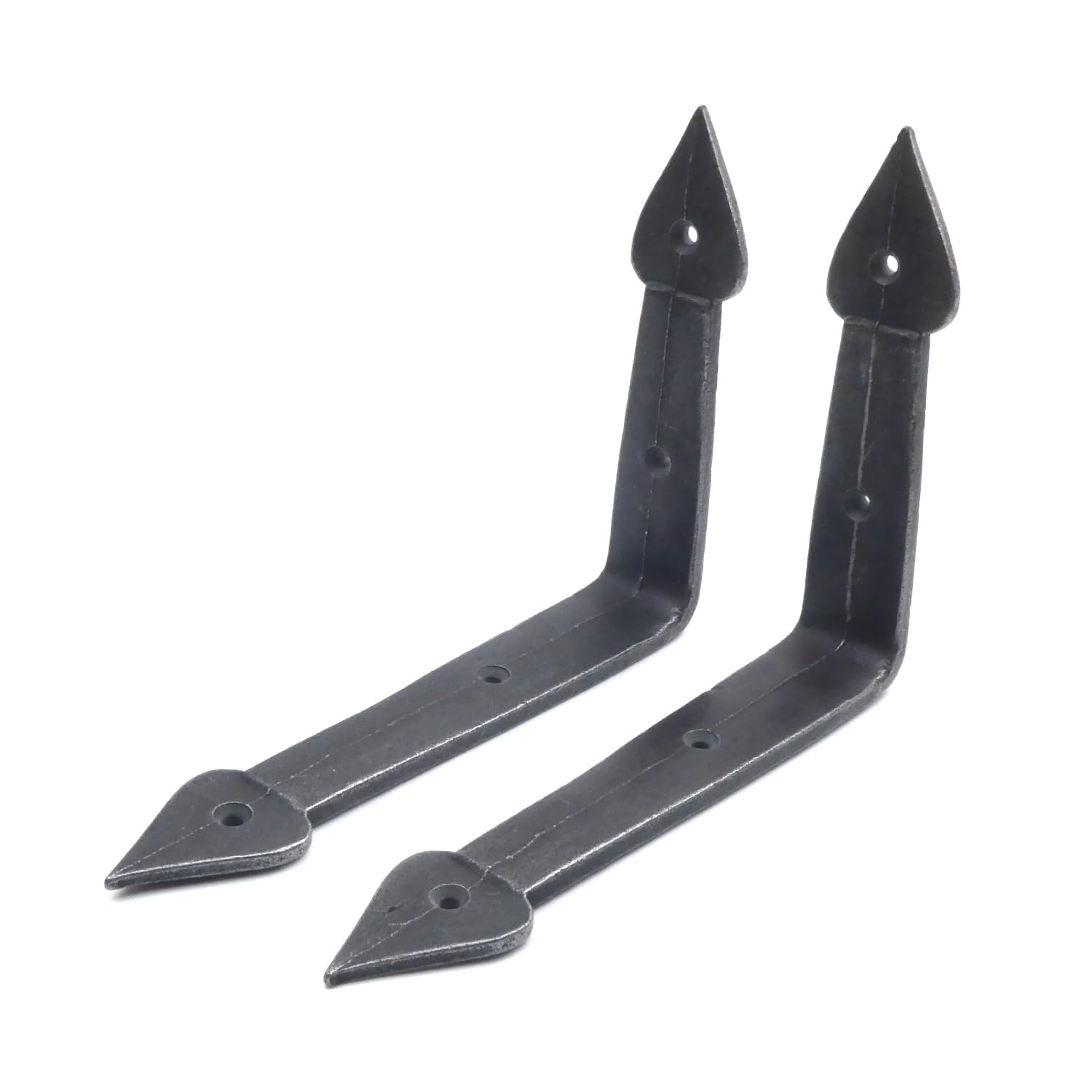 Oakcrafts Pair Of Spearhead End Shelf Brackets Antique Cast Iron 200Mm X 155Mm