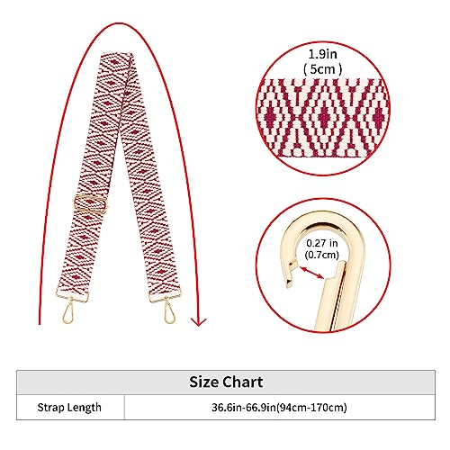 Image of Wide Shoulder Strap Adjustable Replacement Belt Guitar Style Crossbody Bag Handbag Strap Multicolor Canvas Straps(Wide:2in)(Color7)