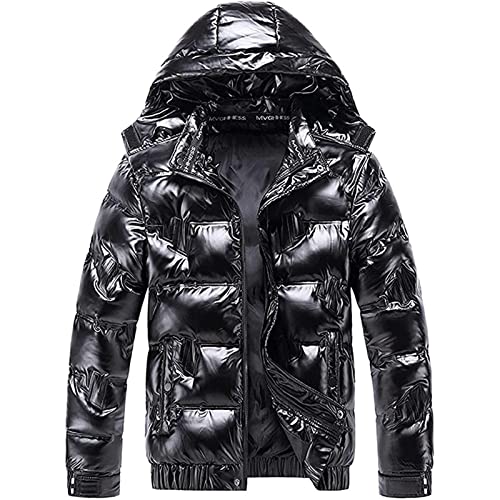 5665 Mens Shiny Puffer Jacket Packable Black Bubble Winter Warm Waterproof Jackets Quilted Parka Hooded Outdoor Ski Coats3