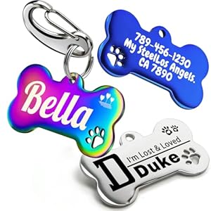 Clawelves personalisierte Edelstahl Hundemarke 7NGP01