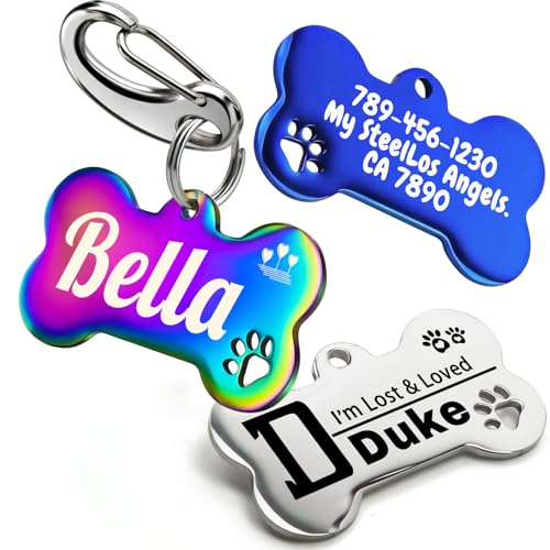 Clawelves personalisierte Edelstahl Hundemarke 7NGP01