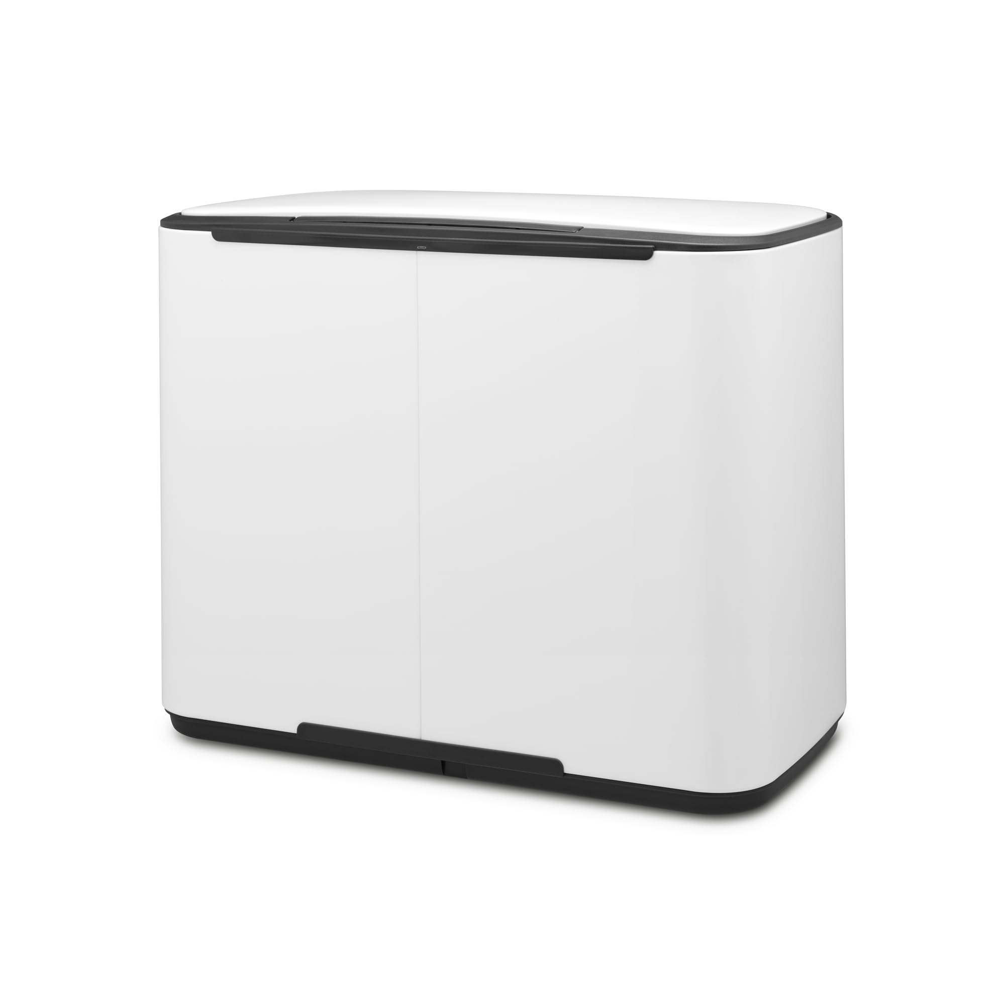 Brabantia Bo Pedal Bin Cubo de basura 11 + 23 litros, Acero Inoxidable, Blanco, 54x36,4x44 cm