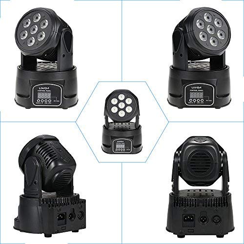 Lixada Moving Head Light 7X10W Moving Head 4 In 1 Rgbw Professional 9/14 Channels Dmx-512 Dj Lights 100W Ac 100-240V Sound Active For Ktv Club Bar Party Disco Dj Show Bands #TOP1