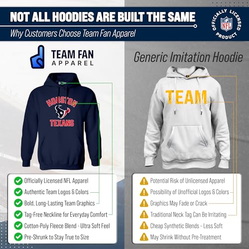 Image of Team Fan Apparel NFL Gameday Hoodie Pullover Sweatshirt for Men and Women | Officially licensed NFL Gameday fleece pullover - kangaroo pocket, ribbed cuffs, drawstring hood, unisex fit