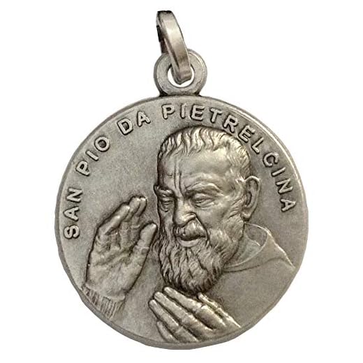 925 sterling silver helgon från PIETRELCINA (PADRE PIO) MEDAL – Tillverkad i hög kvalitet – 100 % tillverkad i Italien