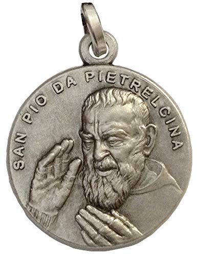 925 STERLING SILVER SAINT PIO FROM PIETRELCINA (PADRE PIO) MEDAL - Made in HIGH RELIEF - 100% MADE IN ITALY
