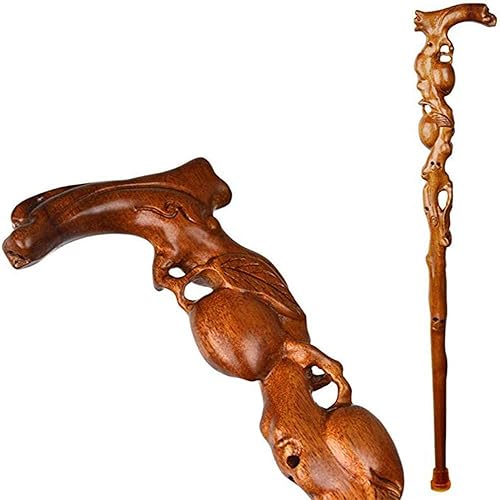 Bastones de madera para ancianos, muletas de madera maciza integrada antideslizante, bastones de caoba para hombres y mujeres, ayuda para la