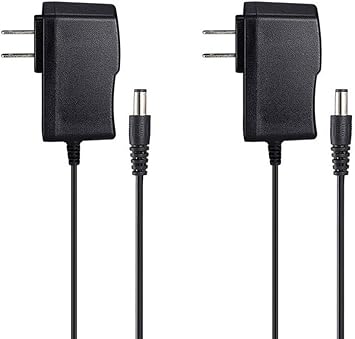 NOYITO 3V 1A Power Adapter AC110V 100-240V to DC 3.0 V 3.0W Power Supply Black DC Port 5.5x2.5mm & 2.1mm Cable Length 4.5ft Pack of 2