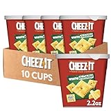 Cheez-It Baked Snack Cheese Crackers in a Cup, White Cheddar, Single Serve, 2.2 oz(Pack of 10)