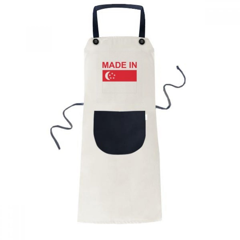 Tablier Singapour pays amour noir à poche bavoir de cuisine 70x67cm homme femme