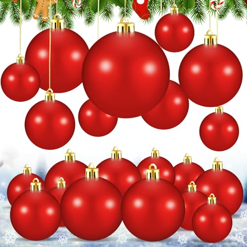 Marsui 24 Pcs Oversized Christmas Ornaments Giant Plastic Balls Bulk 8