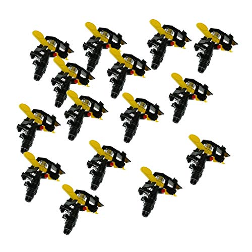 FLAMEER 15pcs 1 2inch Heavy Duty Plastic Impact Head Sprinkler 25-360 Degree