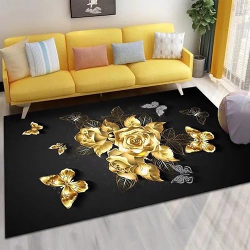 Alfombra moderna con mariposas para mesita de noche en el dormitorio y crear espacios acogedores 2