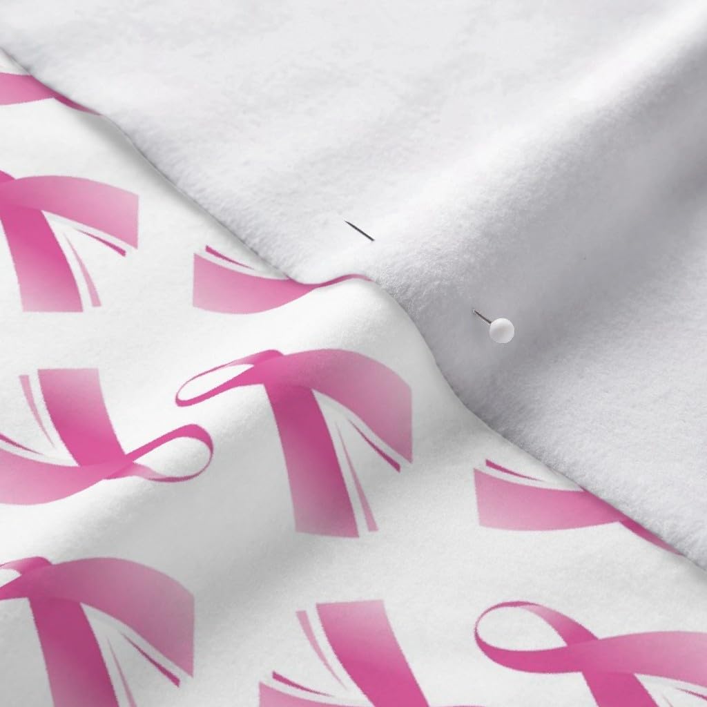 Spoonflower Fabric - Cancer Pink October Women Halloween Holiday Printed on Polartec(R) Fleece Fabric by The Yard - Sewing Blankets Loungewear and No-Sew Projects