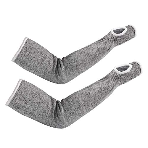 Hominas 1 Paire de Manchons en Kevlar, Manchons Tricotés Résistants aux Coupures, Niveau HPPE, Manchons de Protection de sécurité Résistants aux Coupures...