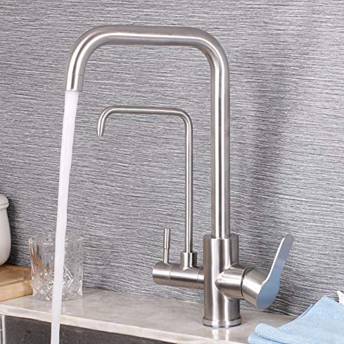 Grifo de Cocina con Ducha Flexible y Caño Giratorio Anti-salpicaduras 3