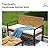 MFSTUDIO 4 Pieces Wicker Outdoor Small Wood Patio Furniture Set, Outdoor Patio Brown Rattan and Beige Cushions Set with Wood Table, Sofa, Chairs, Patio Wicker Furniture Set 4 Piece