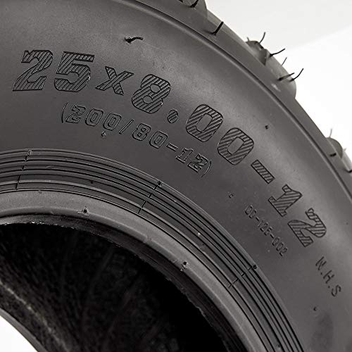 image for VANACC Set of 4 ATV/UTV Tires 25x8-12 Front & 25x10-12 Rear /6PR