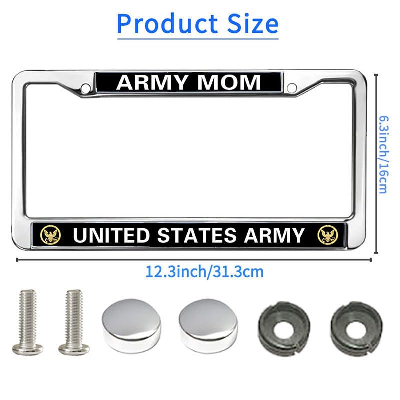 Image of Military Mom United States Military License Plate Frame - Military Parent Car Accessory