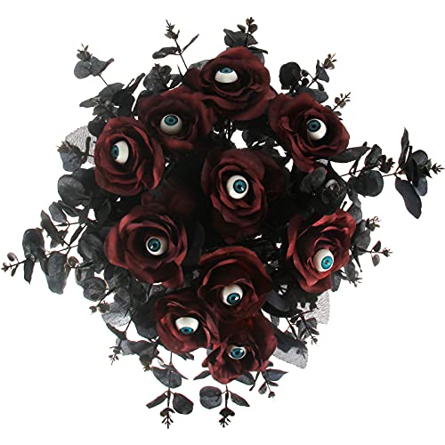 Tinsow 5 Pcs Black Artificial Eucalyptus Stems Faux Eucalyptuses Branches Black Leaf Halloween Centerpiece Halloween Home Decor (Black, 5) #TOP6