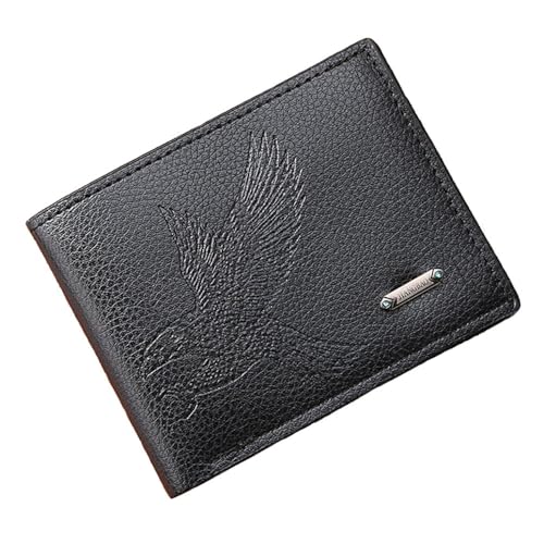 Image of Slim Wallet for Men with Coin Purse, Minimalist Wallet with Zipper, Bifold Mens Wallets with Credit Card Holder, PU Leather Men's Wallet with Money Clip, Carteras Para Hombres (Black E)