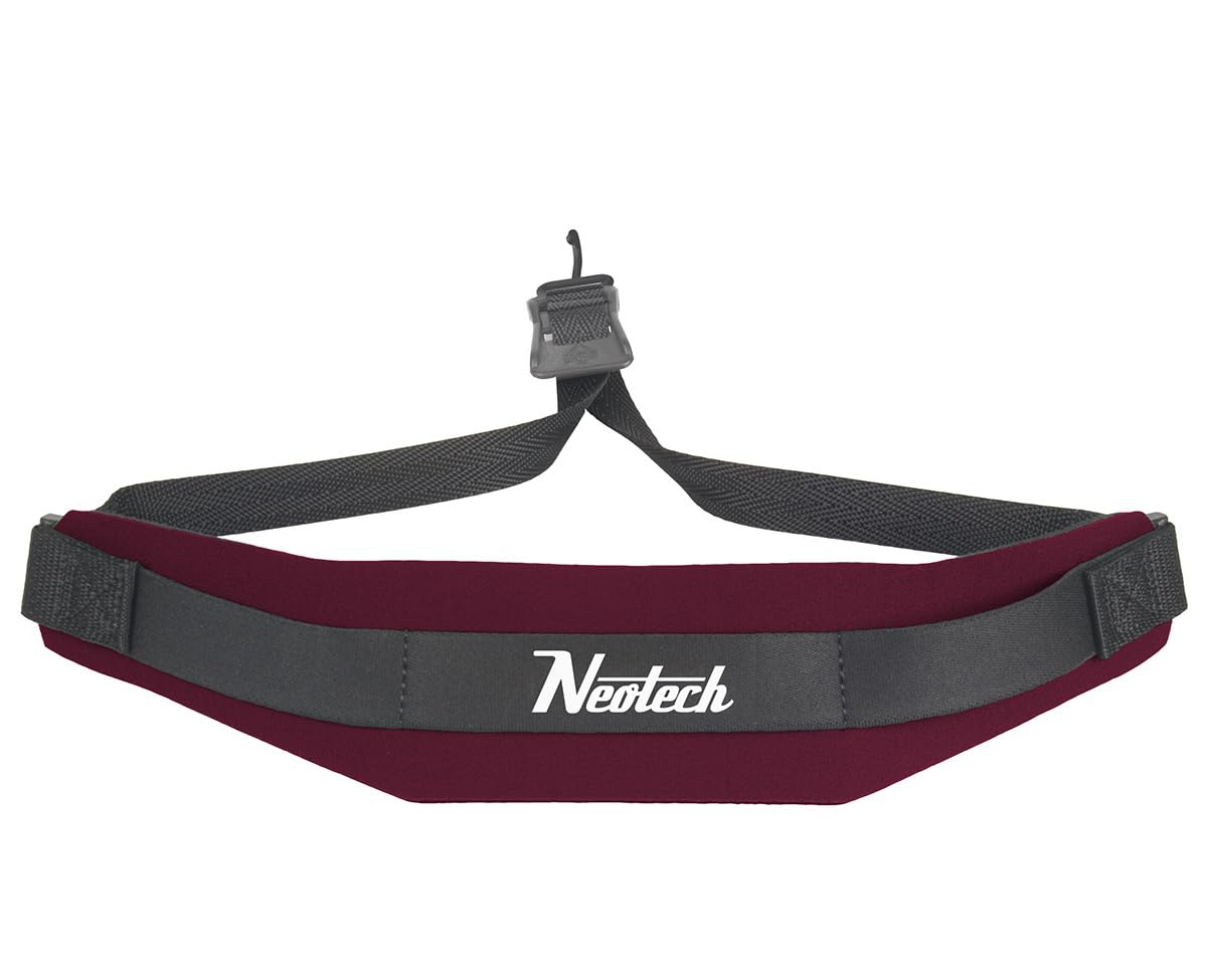 Neotech 1906192 miękki saksofon, wino, regularny, metalowy hak pasek do saksofonu