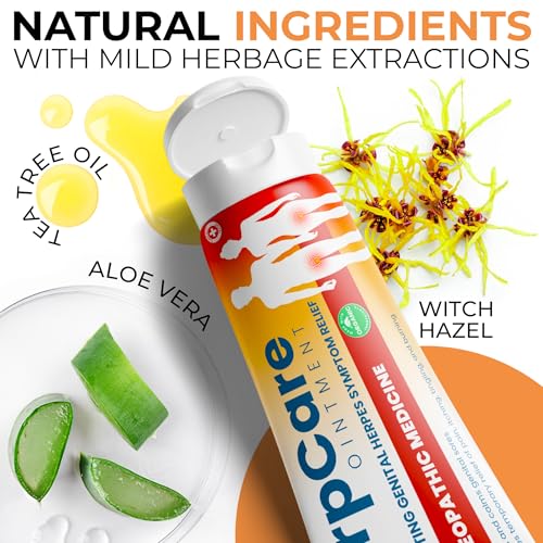 Image of Genital Herpes Treatment Fast Acting Ointment for Itching & Burning Relief | Fast Acting HerpCare Ointment, Homeopathic Medicine For Cold Sore Treatment, Soothes Itching, Tingling & Burning, Sores