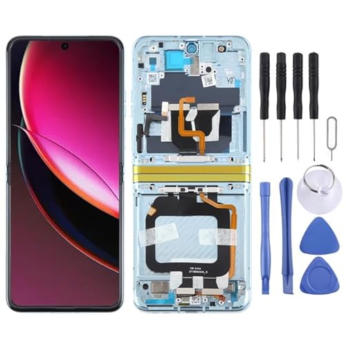 �g�ѓd�b�����C�����i for Motorola Razr 40 Ultra XT2321-3 XT2321-1 XT2321-2 �I���W�i�� LCD �X�N���[���f�W�^�C�U�[�t���A�Z���u���i�t���[���t���j