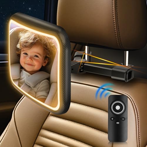 Baby Car Mirror With Light - Rear Facing Seat Mirror With...
