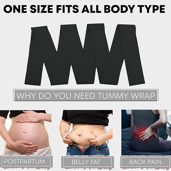 CIPZI Free Size Premium Waist Belt Elastic Band Weight Loss Flat Belly Belt Body Shaper Abdominal Belt After Delivery for Tummy Reduction Tummy Wrap Waist Trainer - Image 3