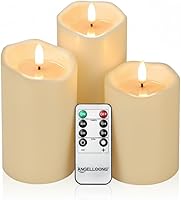 Vista 1 de ANGELLOONG Velas sin llama con control remoto para decoración de mesa, velas falsas parpadeantes que funcionan con pilas, velas de batería