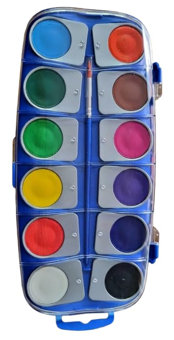 Doms Refillable 12+6 Shades Aqua Water Colour Cakes 30mm| FREE 1 Paintbrush| Rich Pigmented Colours| Useful For Artist, Students, Children & Art Lover| Pack of 1 - Image 3 thumbnail