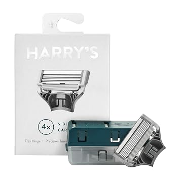 Harrys German 5-Klingen-Patronen fur Rasierer, Nachfullpackung, Prazisionstrimmer, Flex HI, 4er-Pack