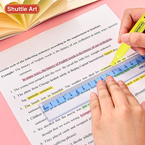 Shuttle Art 144 Pack Highlighters, Highlighters Assorted Colors Set, 8 Bright Colors Chisel Tip Highlighter Markers Bulk For Kid And Adult Coloring, Highlighting As School Supplies #TOP5