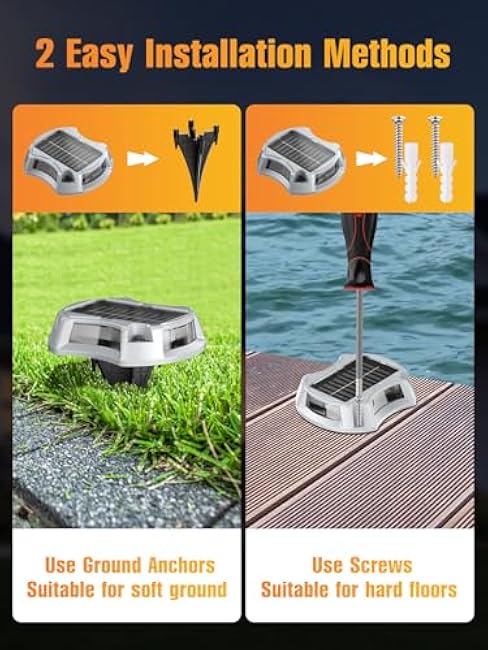 Solar Driveway Lights Solar Dock Lights 9 Colors in 1