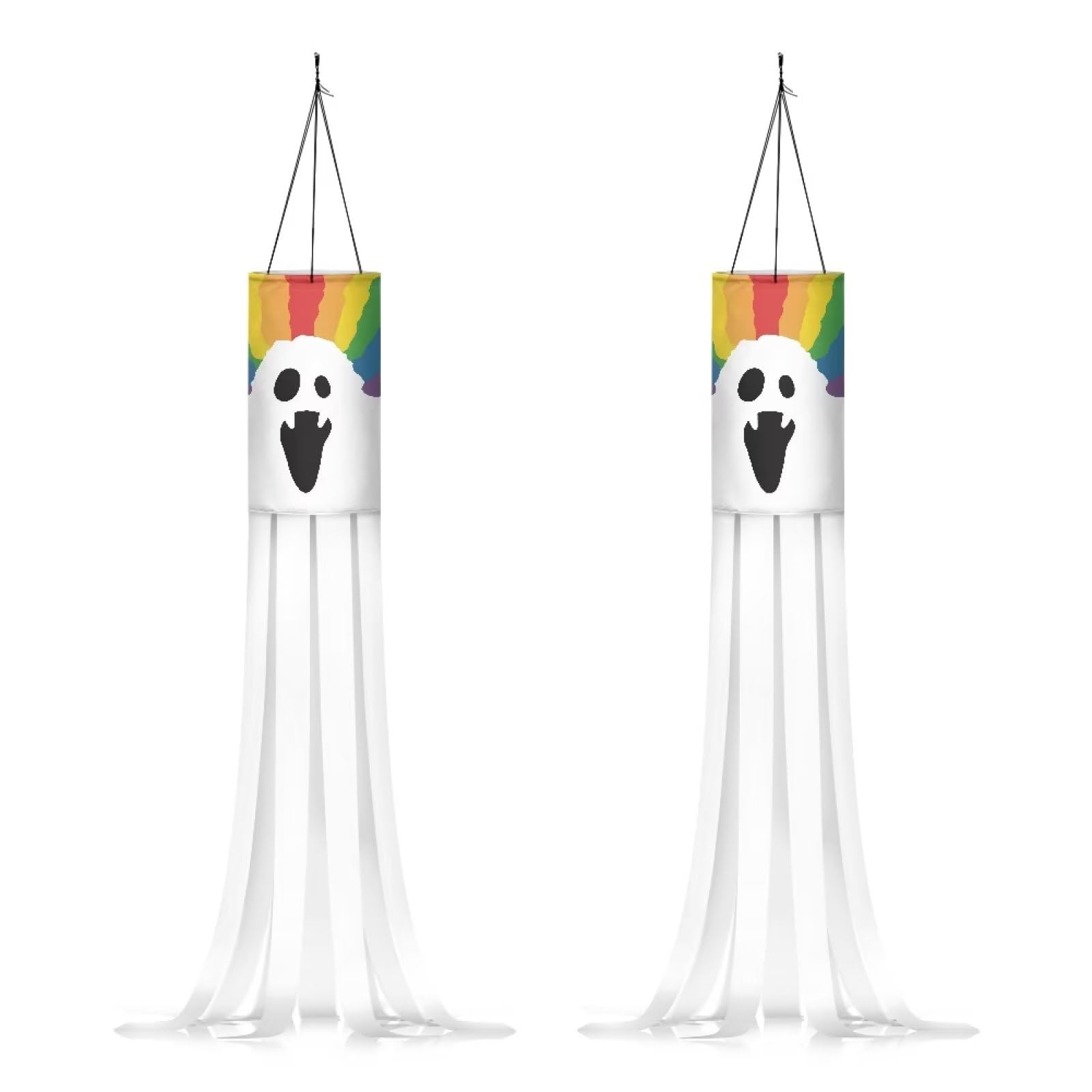 Showudesigns Halloween Windsocks Outdoor Hanging Decor for Home,Garden,Porch,Trees,Patio,Lawn Wind Sock Flag Ghost Windsock 39inch Holiday Supplies