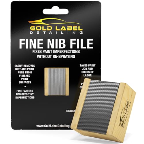Gold Label Detailing Fine Nib File | Fix Paint Imperfections | Remove Dust, Debris, Dirt, and Runs | Save Paint without Respray