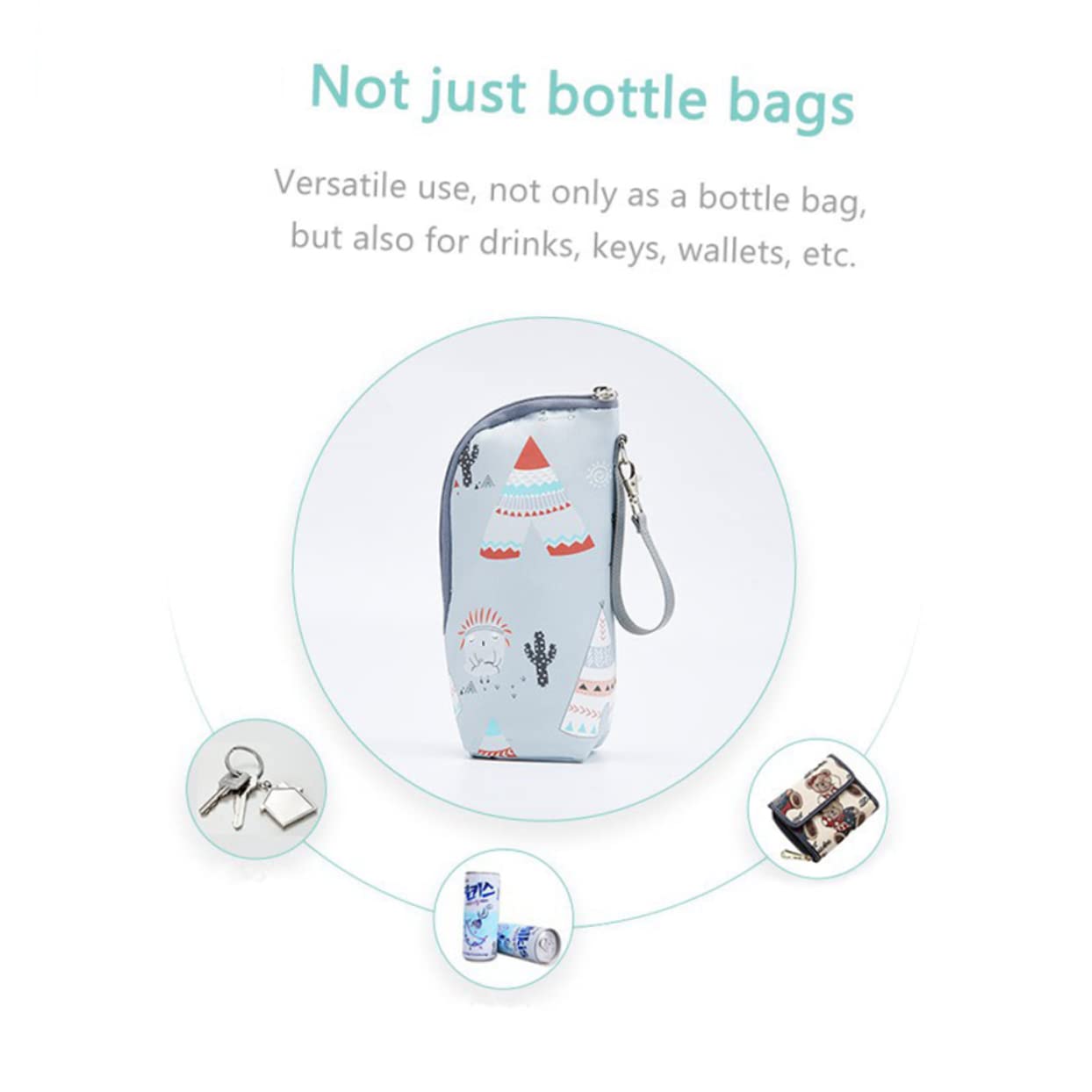 VICASKY 5piezas Bolsa Térmica para Biberones Aislante Pouch Portátil para Almacenamiento De Leche Infantil Compatible La Mayoría De Botellas De Alimentación