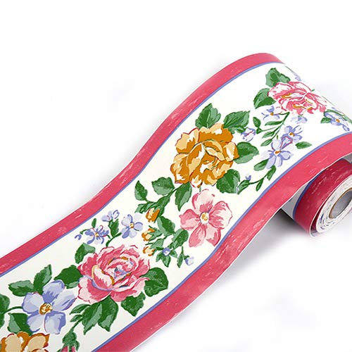 Cenefa autoadhesiva 3D for papel pintado, cenefa de PVC, impermeable, 10 cm x m, multicolor, for baño y cocina(204)
