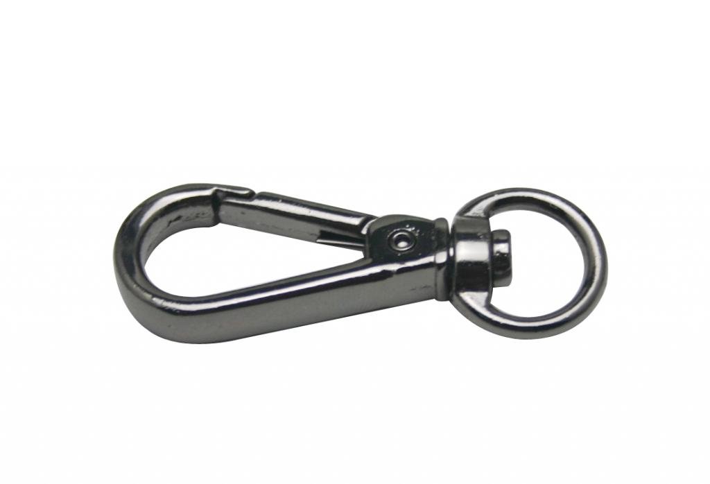 Generic Gun Black 0.5 Inches Inside Diameter Oval Ring Lobster Clasp Claw Swivel Lobster Snap Clasp Hook for Strap Pack of 10