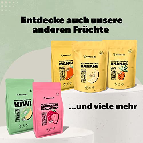 Kultsnack Gefriergetrocknete Kiwi 100g – Gefriergetrocknete Früchte – Fruchtchips – Veganer Snack & Süßigkeiten Ersatz – ohne Zuckerzusatz – Pure Frucht (Vegan, Glutenfrei)