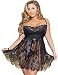 ohyeah Women Plus Size Lace Babydoll Lingerie Set Mesh Chemise Sleepwear Outfits