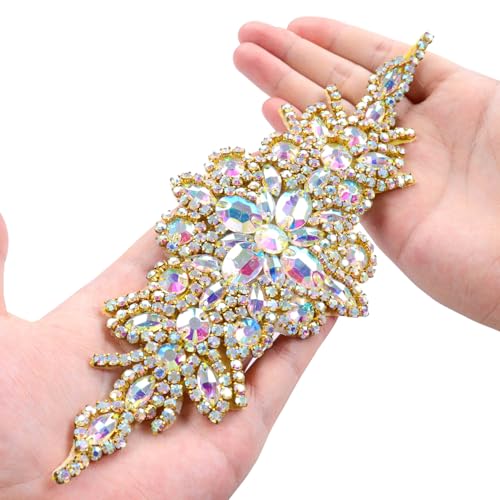 ShiDianYi Bridal Wedding Dress Sash Belt Applique with AB Stone Belt Waist Decoration Rhinestone Sash